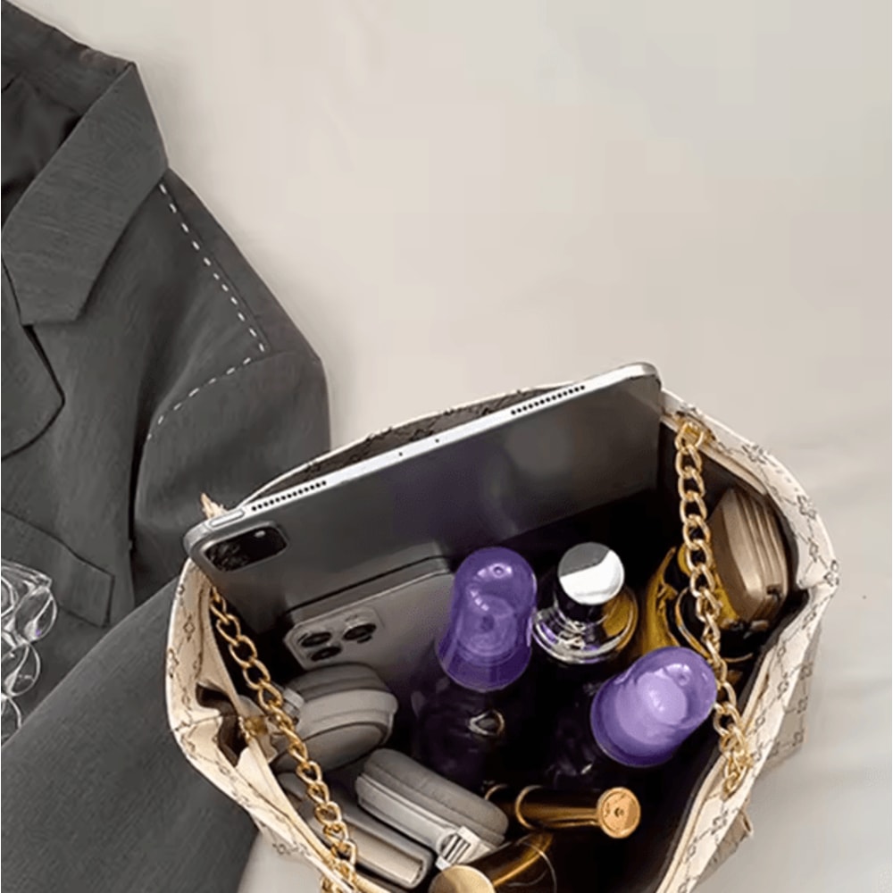 Soft Leather Large Capacity Womens Tote Bag With Hanging Accessory 3