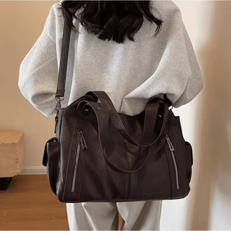 Women Shoulder Bag Soft Interior Compartment PU Leather Handbag 2