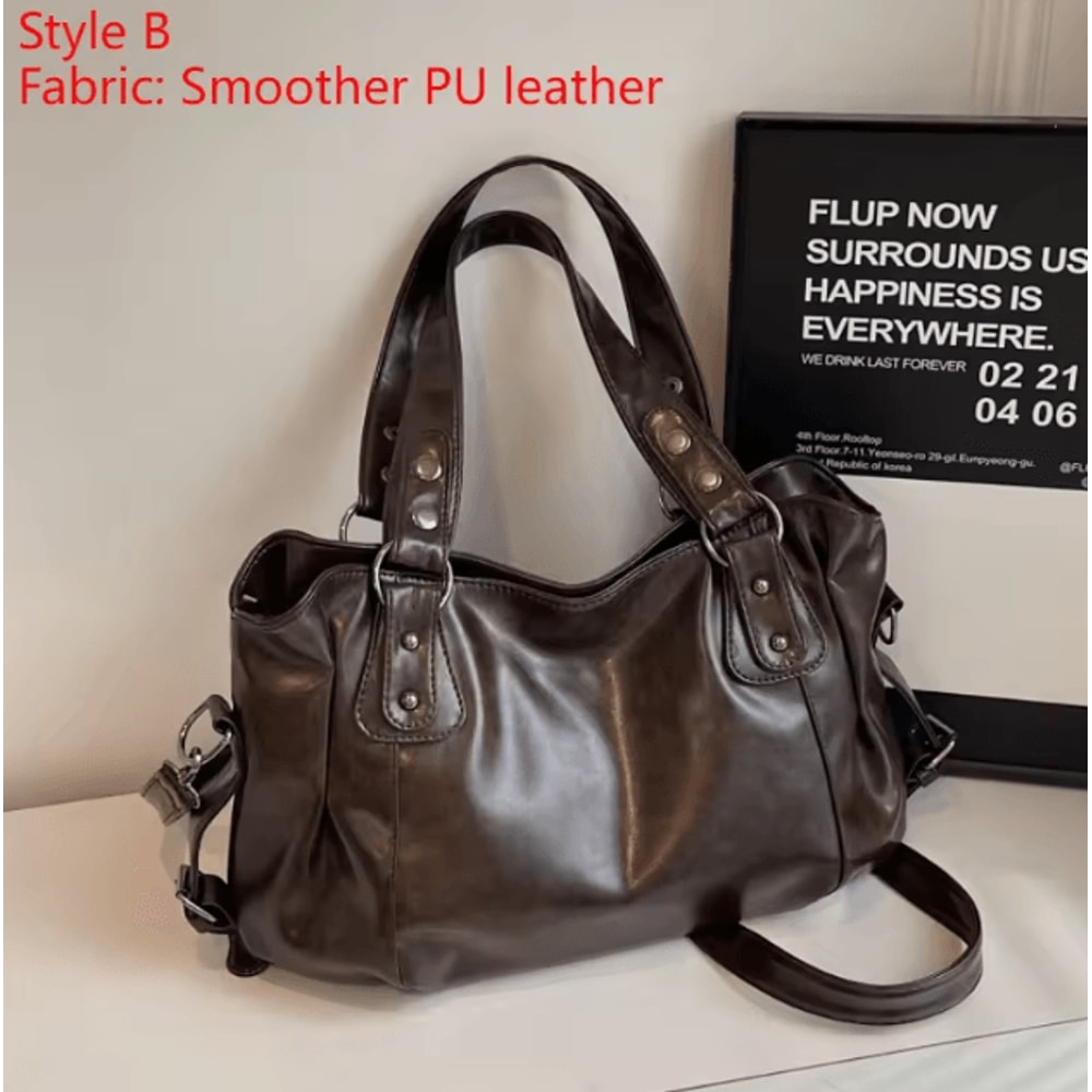 Women Shoulder Bag Soft Interior Compartment PU Leather Handbag 10