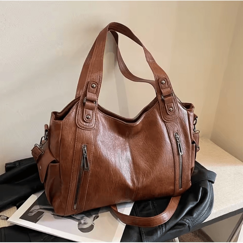 Women Shoulder Bag Soft Interior Compartment PU Leather Handbag 6