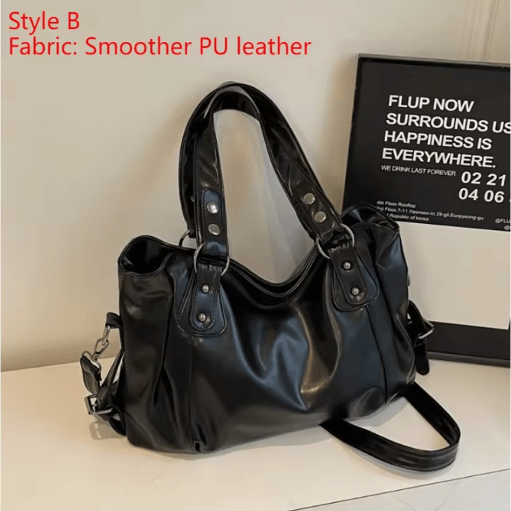 Women Shoulder Bag Soft Interior Compartment PU Leather Handbag 8