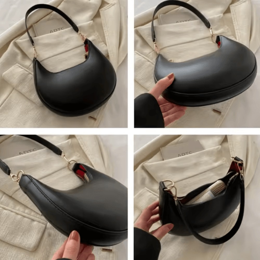 Luxury Moon Shaped Women Shoulder Bag Fashion Single Shoulder Designer Handbag Chic Compact Crossbo 4