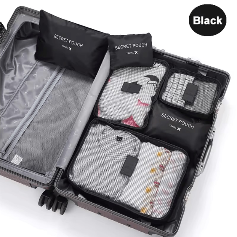 6Pc Travel Packing Cubes Set Luggage Organizer Bags With Shoe Pouch 4