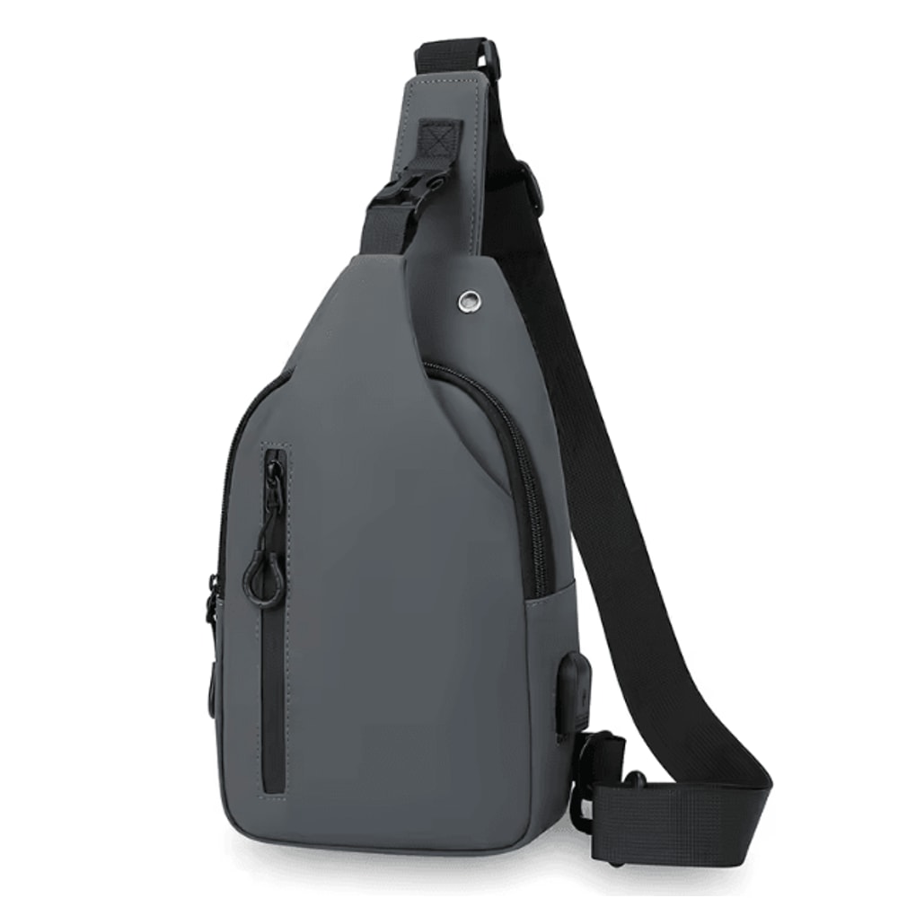 Mens USB Chest Bag Large Capacity Crossbody Lightweight Commuter And Travel Bag 3