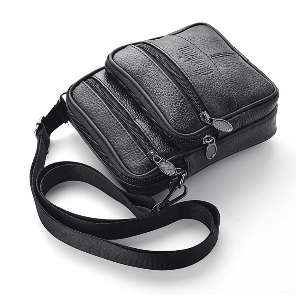Mens Genuine Leather Crossbody Bag High Quality Retro Business Messenger Bag 4
