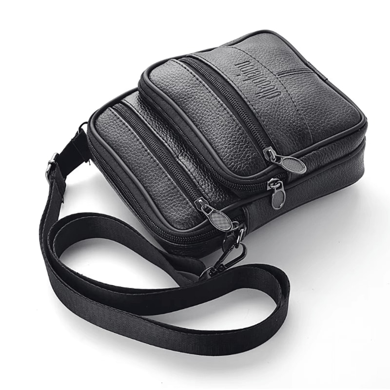 Mens Genuine Leather Crossbody Bag High Quality Retro Business Messenger Bag 4
