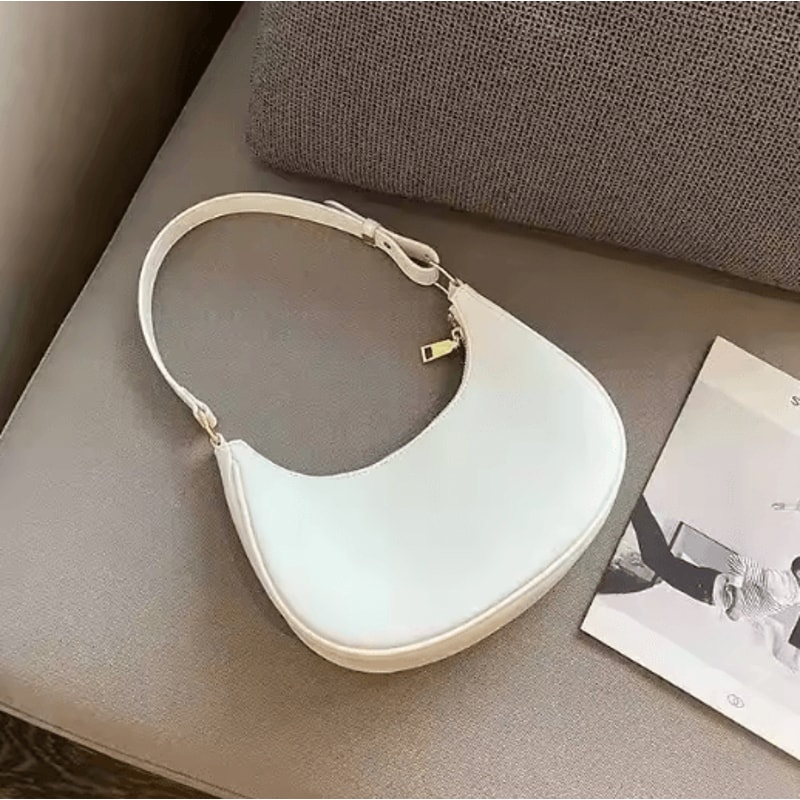 Fashionable Underarm Womens Shoulder Bag Soft PU Leather Trendy Square Handbag 8