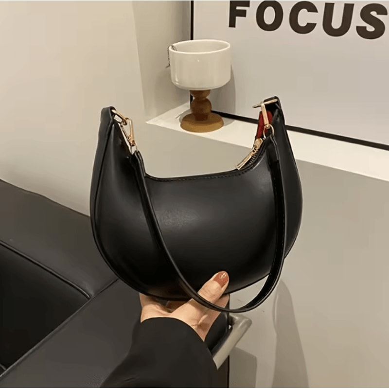 Womens Fashion Luxury Moon Shaped Shoulder Bag High End Single Shoulder Handbag 4