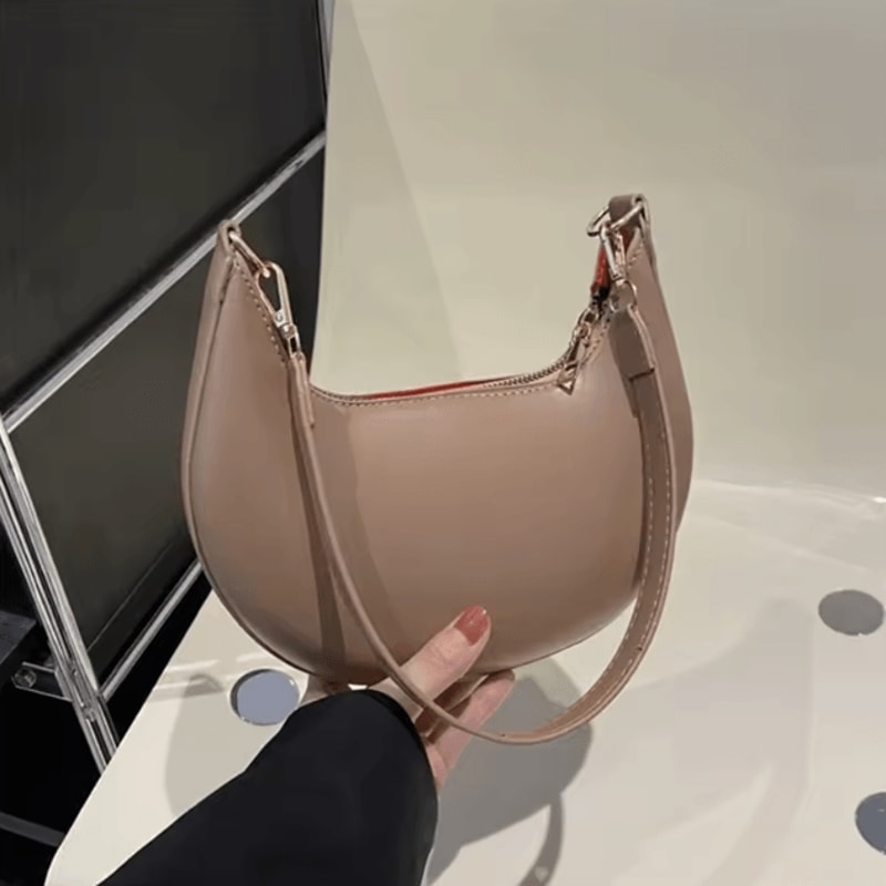 Womens Fashion Luxury Moon Shaped Shoulder Bag High End Single Shoulder Handbag 6