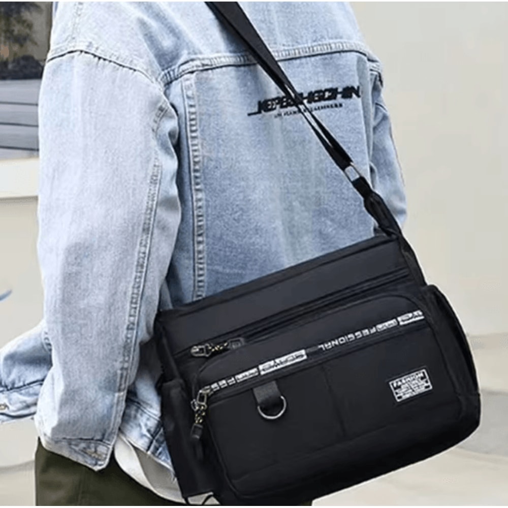 Mens Cross Body Bag Adjustable Shoulder Business Multi Pocket Everyday Messenger Bag 1