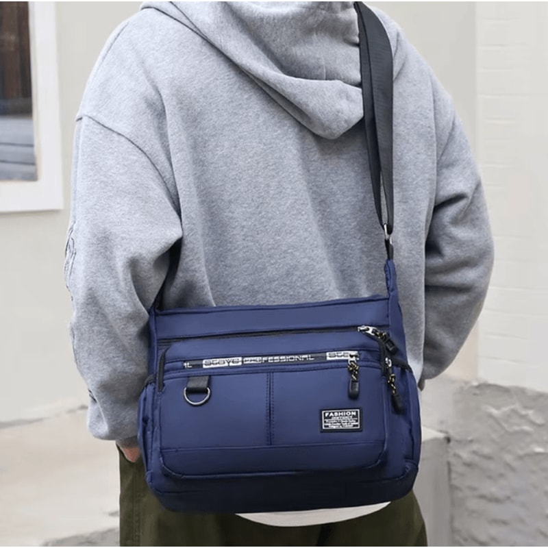 Mens Cross Body Bag Adjustable Shoulder Business Multi Pocket Everyday Messenger Bag 2
