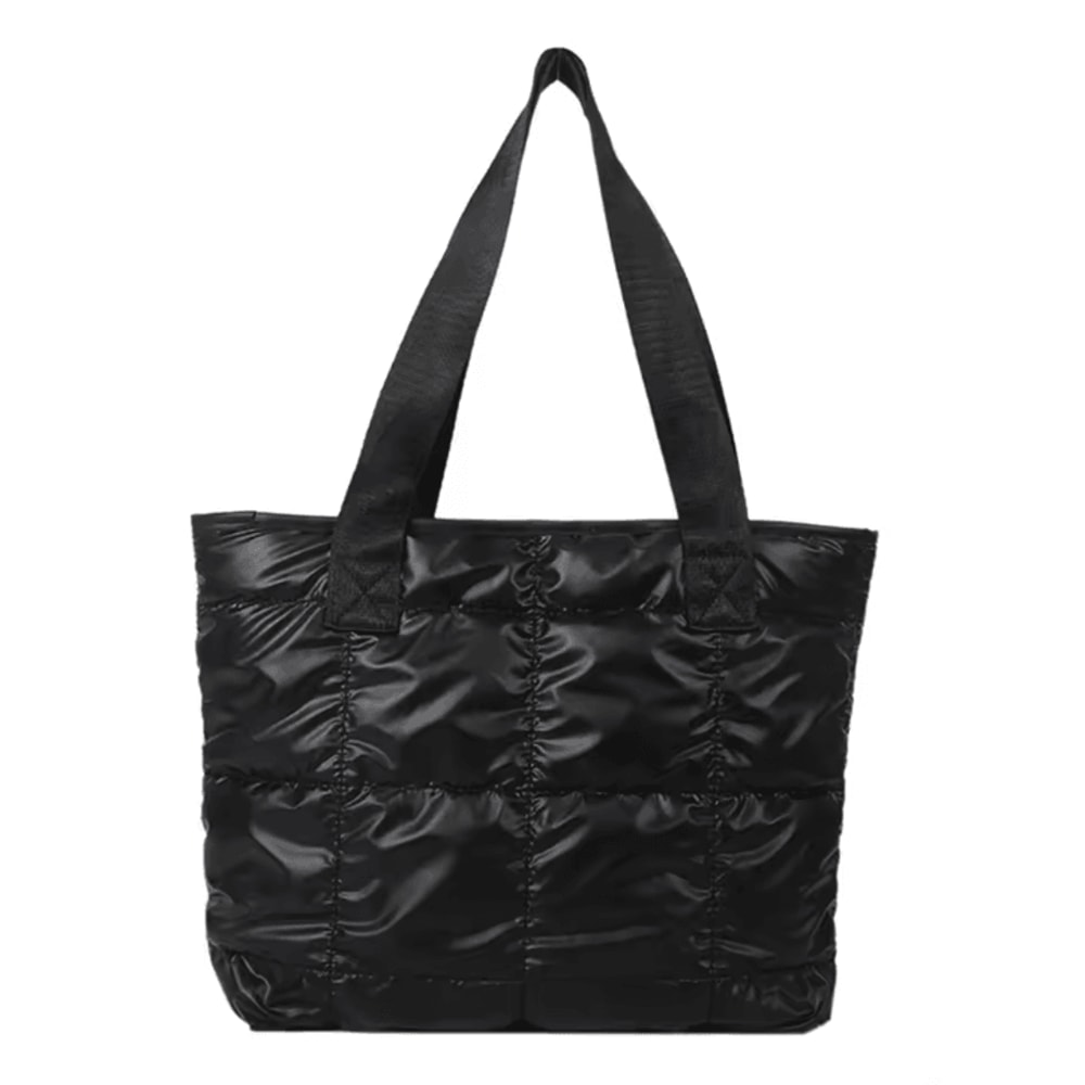 Fashion Ladies Large Capacity Padded Cotton Tote Bag Quilted Handbag For Leisure Travel 5