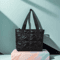 Fashion Ladies Large Capacity Padded Cotton Tote Bag Quilted Handbag For Leisure Travel 1