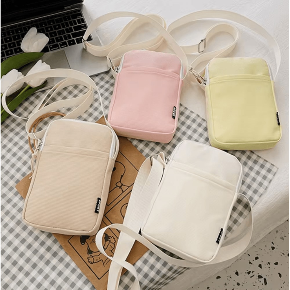Mini Phone Pouch Lightweight Canvas Crossbody Small Shoulder Tote Bag 0
