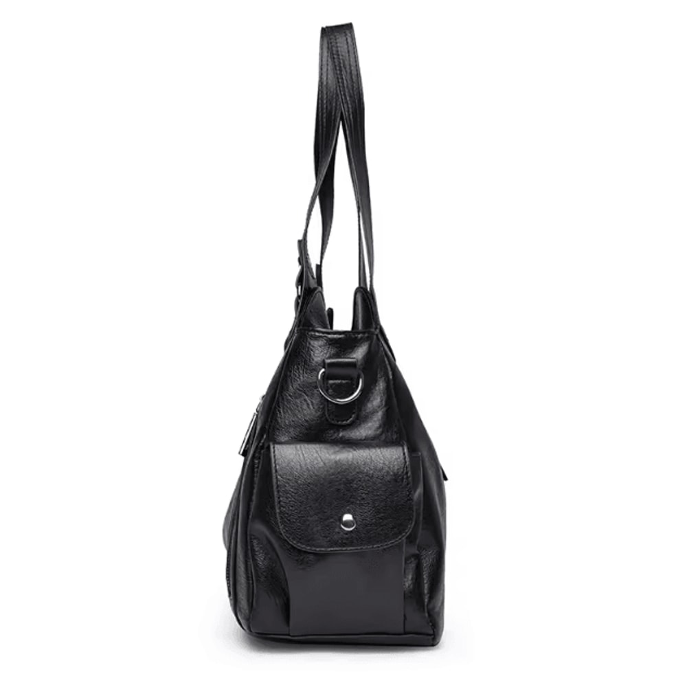 PU Shoulder Bag For Women Daily Commuter Handbag Zipper Closure Everyday Tote 2