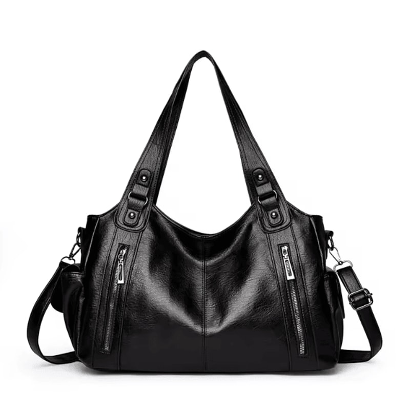 PU Shoulder Bag For Women Daily Commuter Handbag Zipper Closure Everyday Tote 5