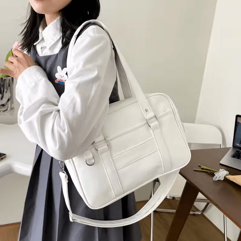 Japanese Style JK Shoulder Bag PU Leather Crossbody Everyday Casual Handbag 2