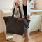 Vintage Leopard Print Handbag Large Capacity Canvas Tote Shoulder Bag For Women 1