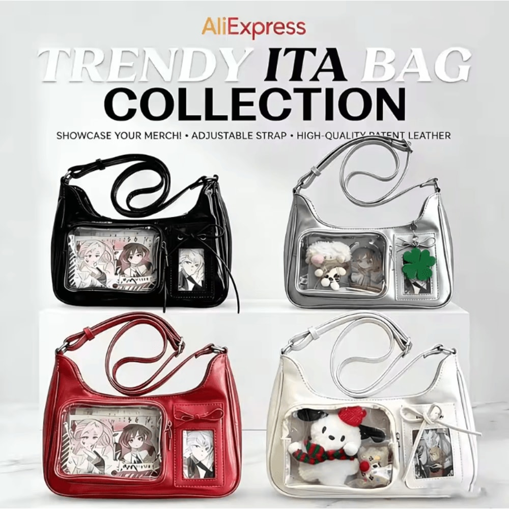Y2K Ita Bag Transparent Shoulder Crossbody Harajuku Style Japanese Handbag 0