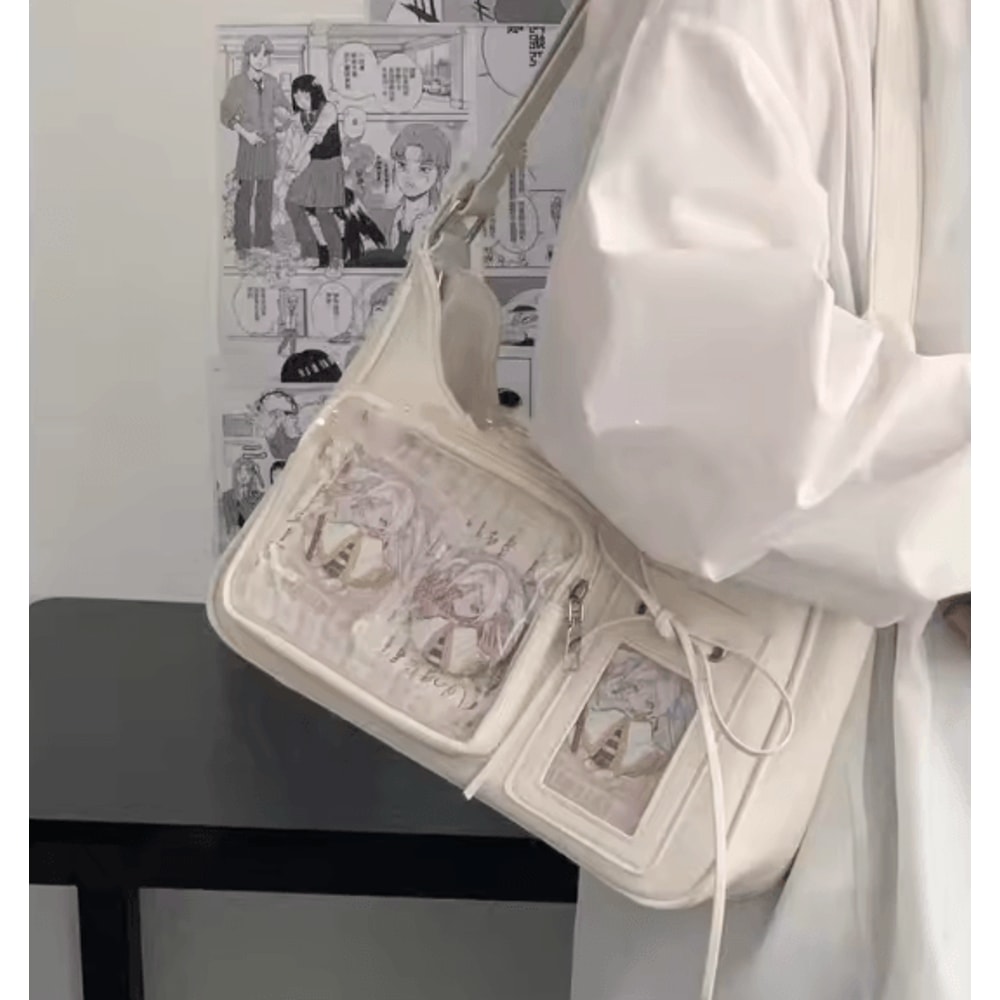 Y2K Ita Bag Transparent Shoulder Crossbody Harajuku Style Japanese Handbag 5