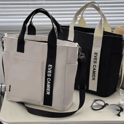 casual large capacity waterproof tote shoulder bag nylon canvas handbag