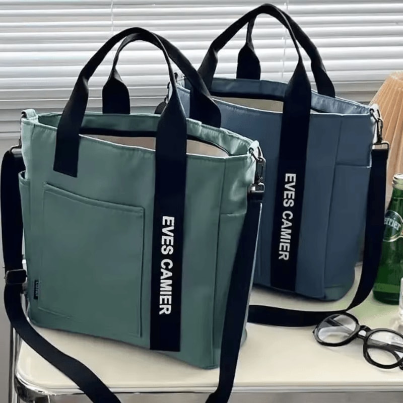 Casual Large Capacity Waterproof Tote Shoulder Bag Nylon Canvas Handbag 1