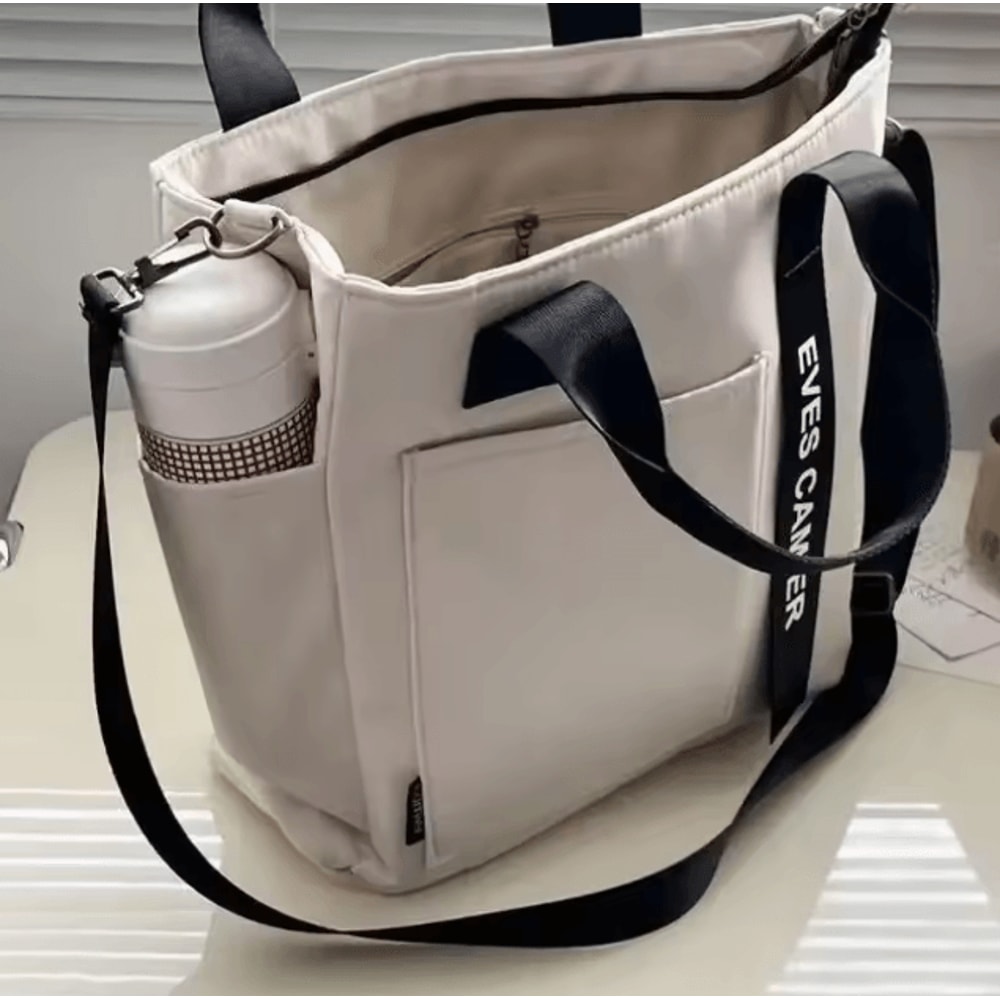 Casual Large Capacity Waterproof Tote Shoulder Bag Nylon Canvas Handbag 2