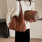 Autumn And Winter Vintage Suede Shoulder Bag Large Capacity Casual Commuter Handbag For Women 1