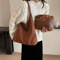 Autumn And Winter Vintage Suede Shoulder Bag Large Capacity Casual Commuter Handbag For Women 1