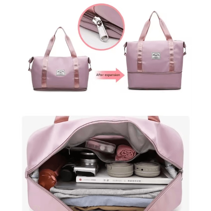 Large Capacity Travel Bag For Women Portable Duffel Sports Weekend Luggage Bag 3