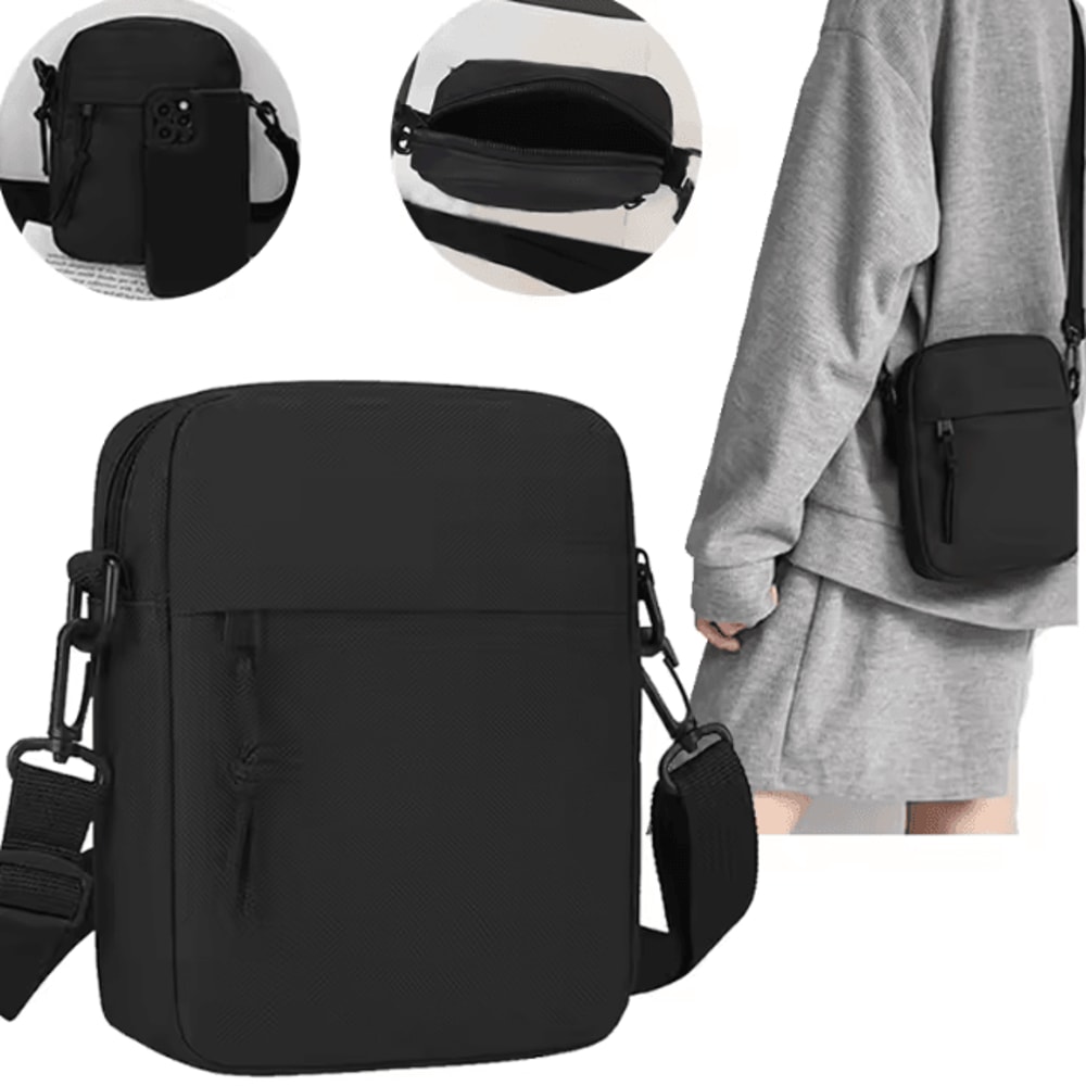 Solid Color Crossbody Shoulder Bag Lightweight Phone Sling Unisex Everyday Bag 0