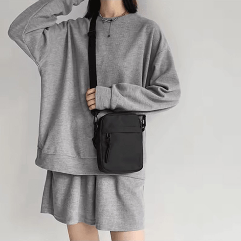 Solid Color Crossbody Shoulder Bag Lightweight Phone Sling Unisex Everyday Bag 2