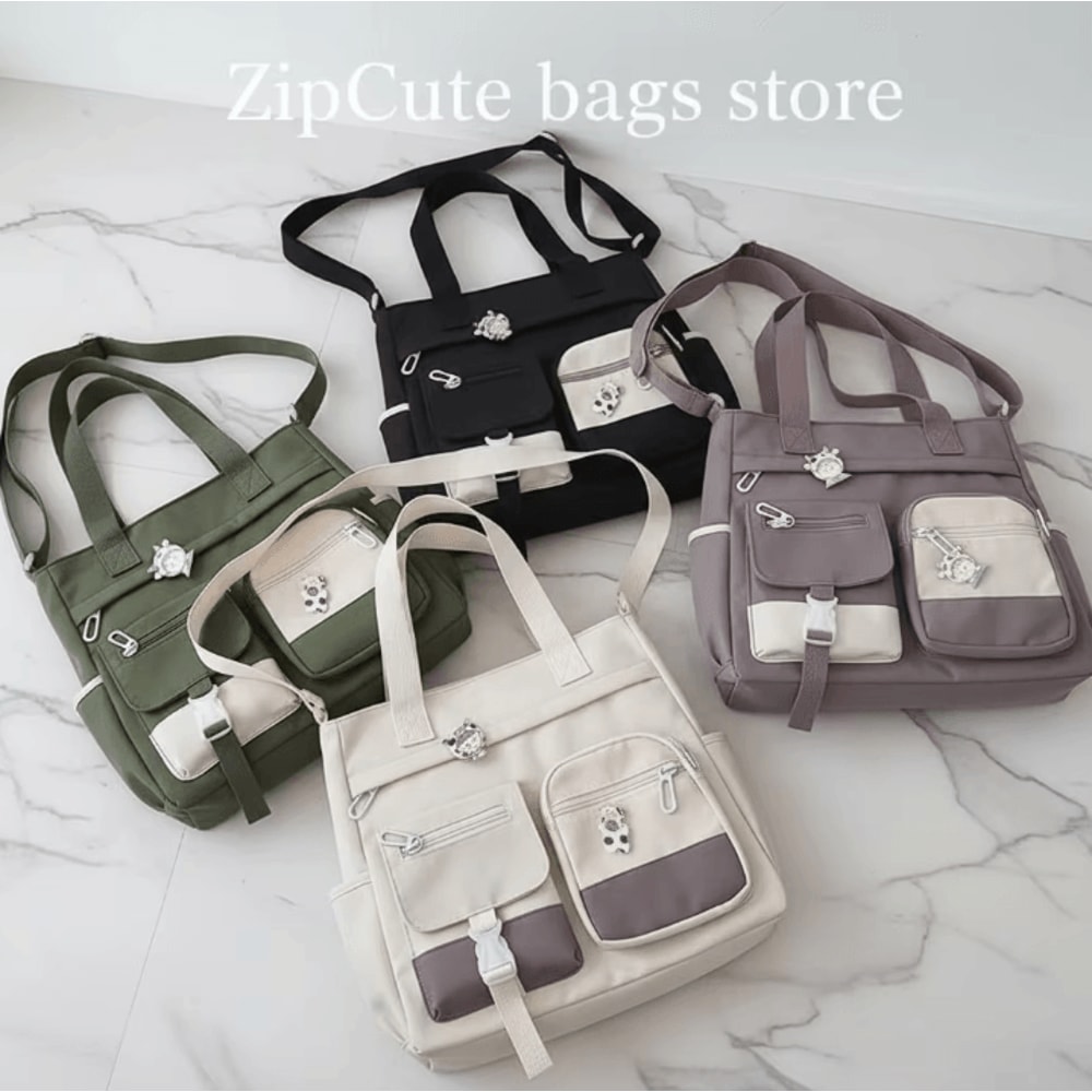 Waterproof Canvas Shoulder Bag Nylon Messenger Crossbody Tote For Women 134 X 106 X 39 Inches 0