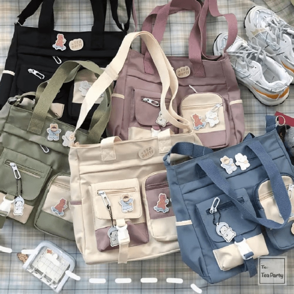 Waterproof Canvas Shoulder Bag Nylon Messenger Crossbody Tote For Women 134 X 106 X 39 Inches 2