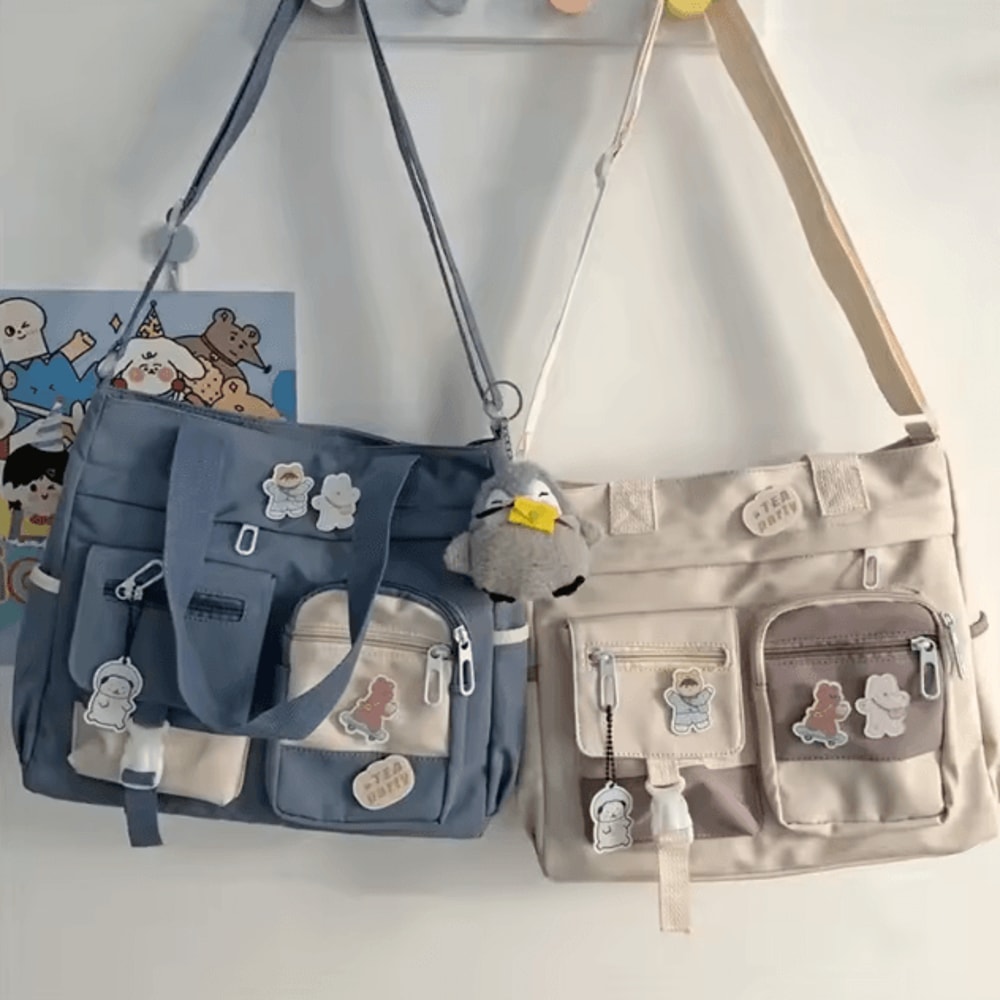 Waterproof Canvas Shoulder Bag Nylon Messenger Crossbody Tote For Women 134 X 106 X 39 Inches 6