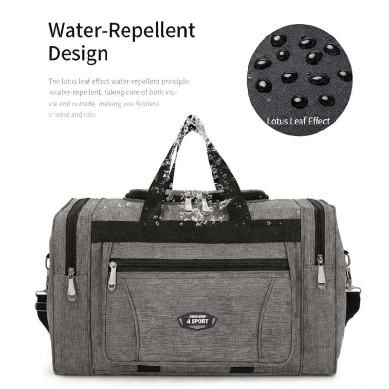 HOMEFISH Oxford Waterproof Travel Duffel Bag Large Capacity Weekend Luggage Bag 3