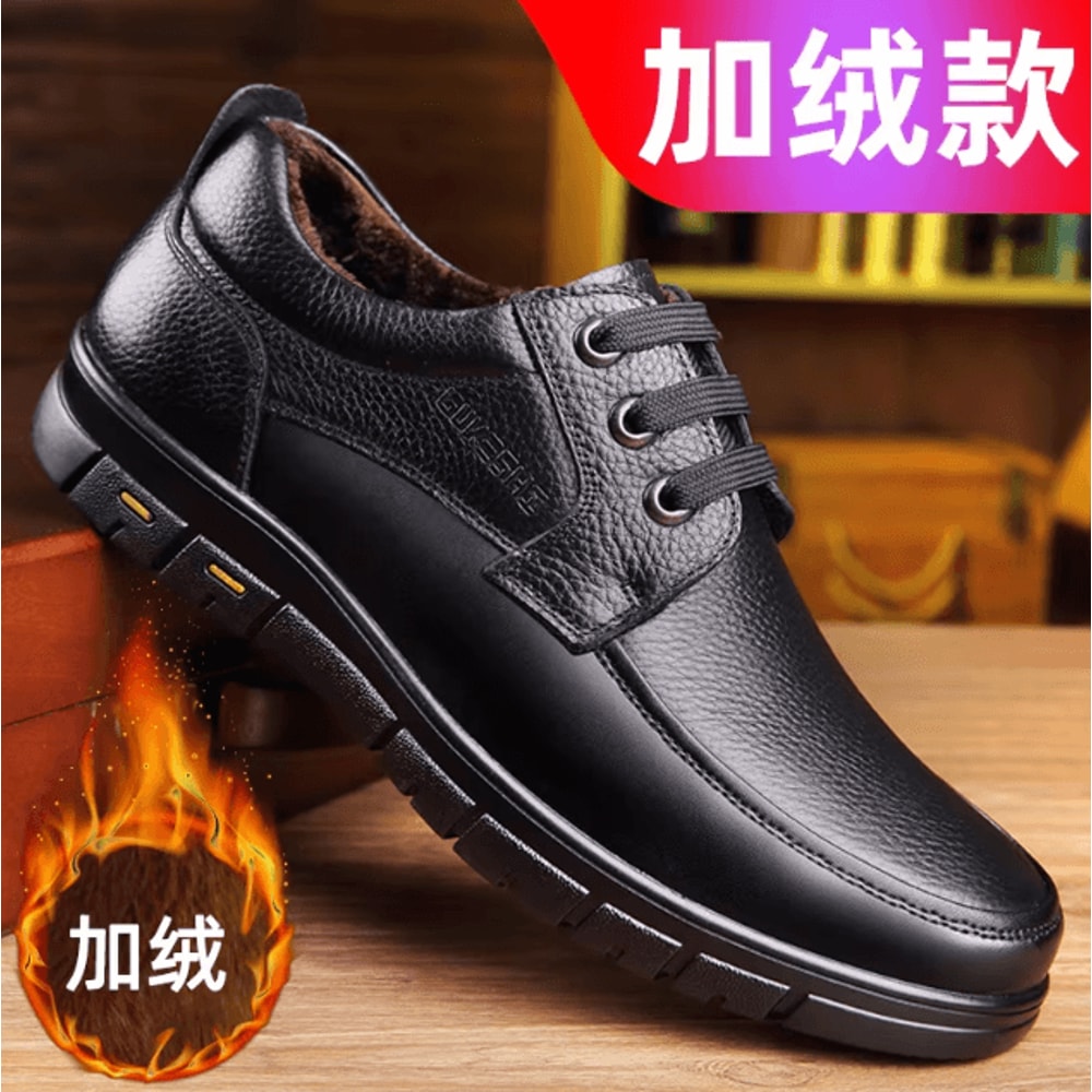 Mens Genuine Leather Casual Lace Up Shoes Lightweight Everyday Comfort Loafers 0