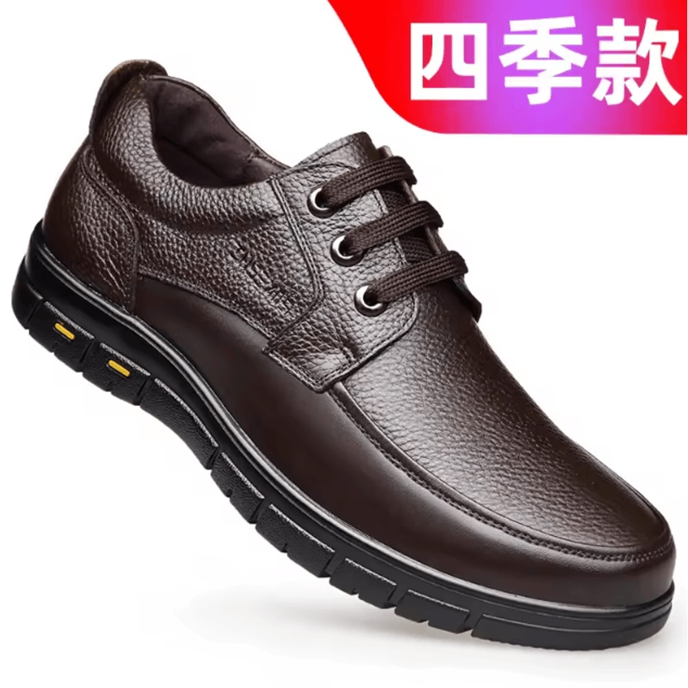 Mens Genuine Leather Casual Lace Up Shoes Lightweight Everyday Comfort Loafers 3