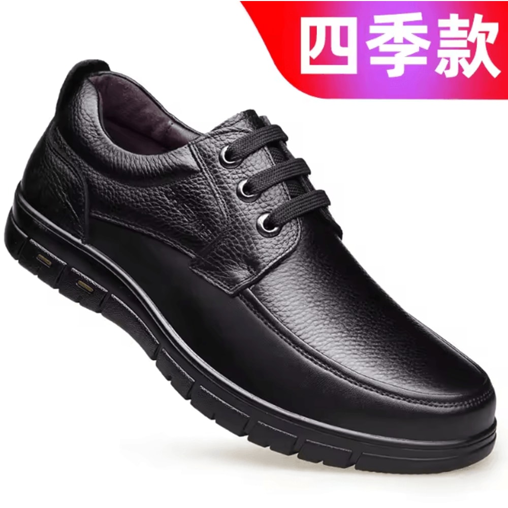Mens Genuine Leather Casual Lace Up Shoes Lightweight Everyday Comfort Loafers 4