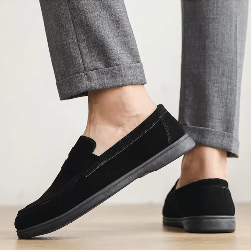 Business Commute Mens Casual Loafers Genuine Leather Lightweight Driving Walking Shoes 5