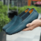 Mens Genuine Leather Breathable Casual Slip On Loafers Lightweight Driving Shoes 5