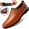Mens Genuine Leather Casual Handmade Flat Platform Walking Outdoor Loafers Breathable Sneakers 0