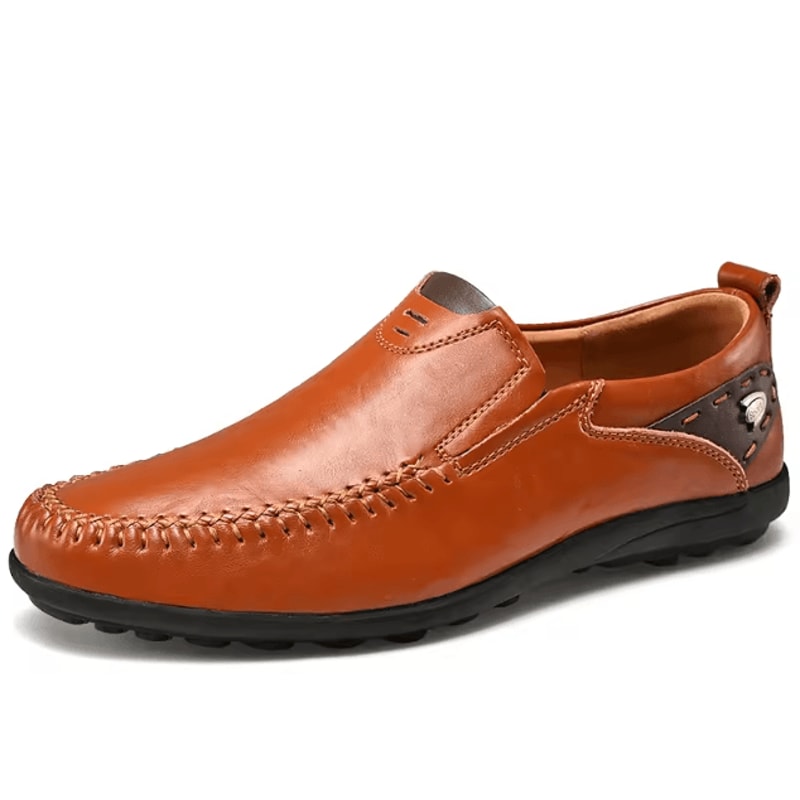 Mens Genuine Leather Casual Handmade Flat Platform Walking Outdoor Loafers Breathable Sneakers 2