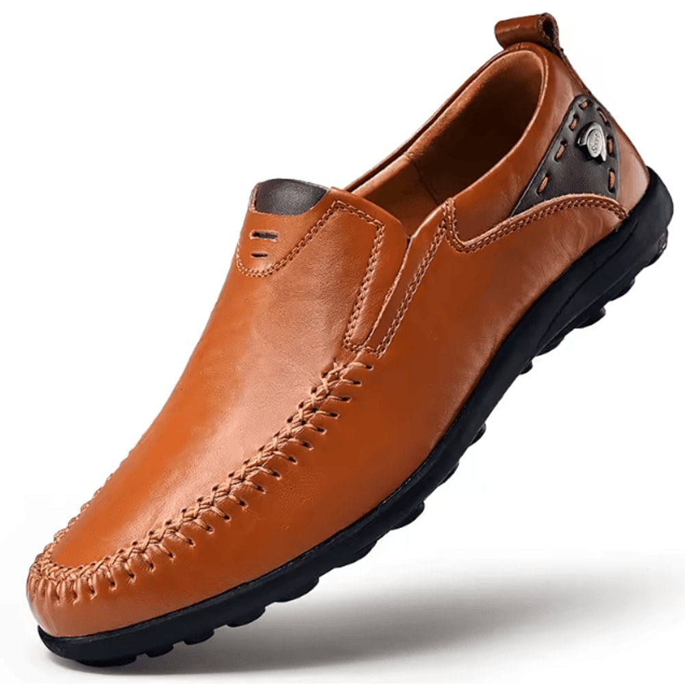 Mens Genuine Leather Casual Handmade Flat Platform Walking Outdoor Loafers Breathable Sneakers 6