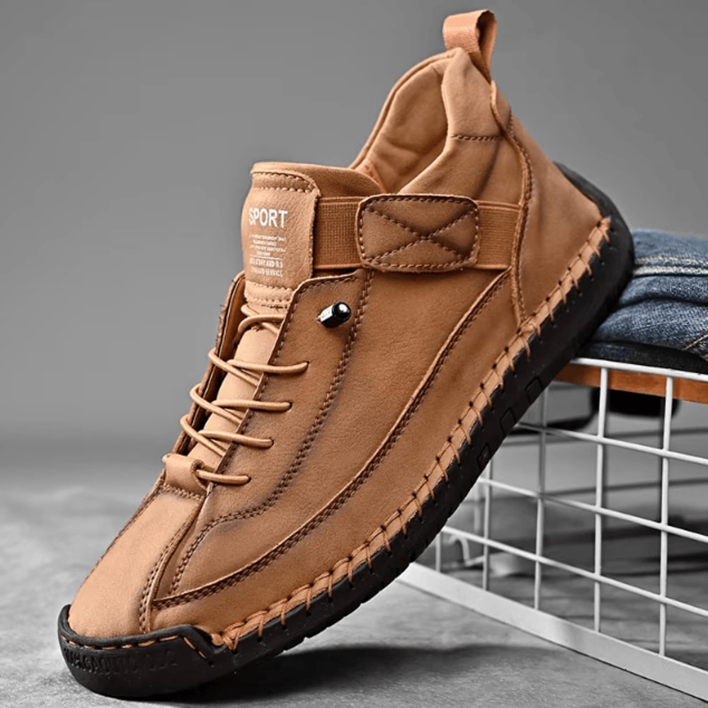 Mens Genuine Leather Handmade Casual Slip On Loafers Breathable Flats Plus Size 0