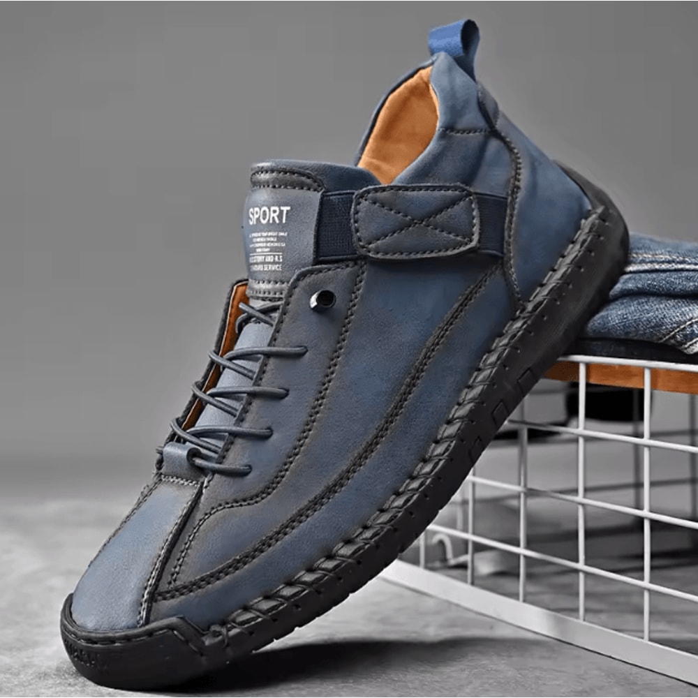 Mens Genuine Leather Handmade Casual Slip On Loafers Breathable Flats Plus Size 6