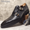 Luxury Mens Genuine Leather Loafers Formal Casual Double Monk Shoes 0