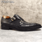 Luxury Mens Genuine Leather Loafers Formal Casual Double Monk Shoes 2