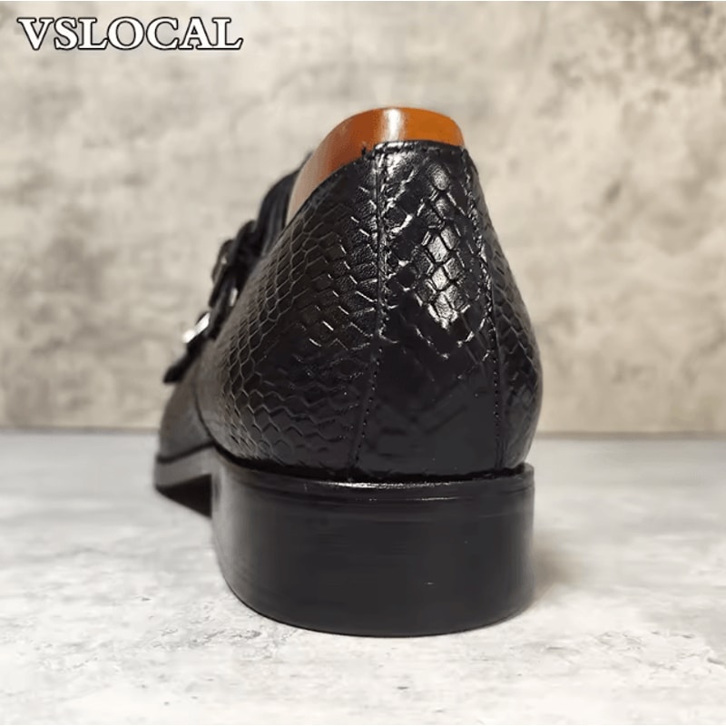 Luxury Mens Genuine Leather Loafers Formal Casual Double Monk Shoes 4