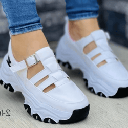 womens casual buckle strap sandals breathable open toe flat thick sole summer shoes